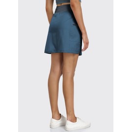 Hiverlay Women's Skorts Skirts Hiking Cargo Skirt with Biker Shorts Zip Pockets Outdoor Hiking Athletic Tennis Blue m