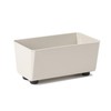 Lamela Rectangular Planter with Elegant Feet, Beige Flower Pot Made