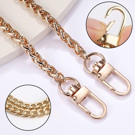Pack of 4 Metal Chain Straps, Chain Carrying Strap, Replacement Shoulder Strap, Accessory Replacement for Shoulder Bags, Purses, Handbags (Golden, 40 cm, 60 cm, 80 cm, 120 cm)