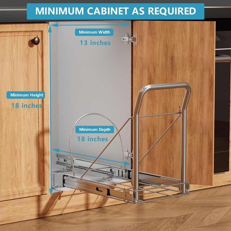 Pull Out Trash Can Under Cabinet with Soft-Close Slides，Heavy Duty