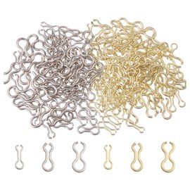 FREEBLOSS 300Pcs Stainless Steel Fishing Sinker Eyes Eyelets for Weight Pouring "8" Shaped 6 Styles DIY Fishing Lures Eyelet Swivels Clip Tackle Accessories