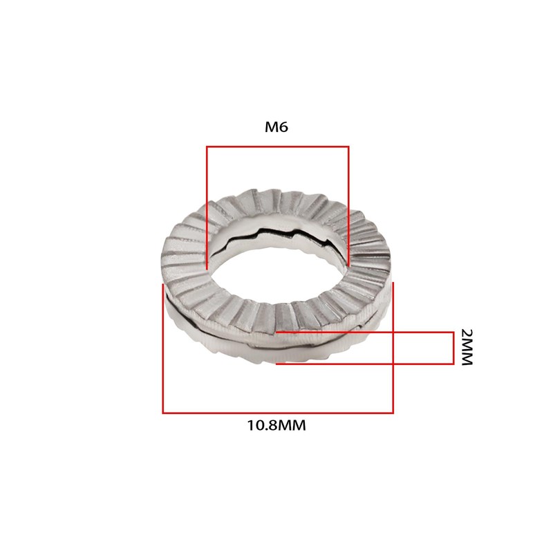 ECSiNG 20PCS M6 Wedge Manganese Steel Washers Double Stack Locking