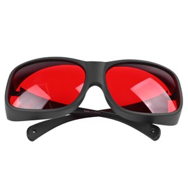 Laser Safety Glasses 200 to 590nm Black Frame Red Lens Eye Protection Goggles for Laboratory Biological Research