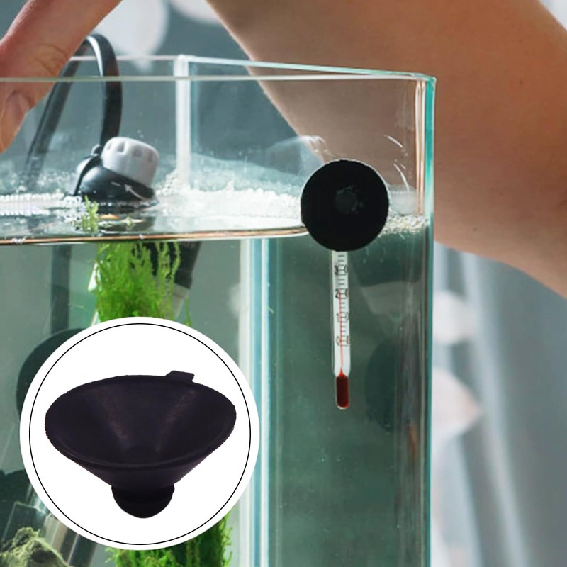 ANMOO Aquarium Suction Cup Clips, 30 Pieces, Black, for Fish