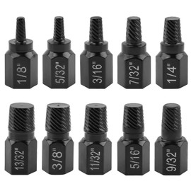 10Pcs Screw Extractor Set, Easy Out Bolt Extractor Kit, Single-Head Screw Extractor, Drive Hex Head Bolt Remover Kit Tool for Removing Stripped, Broken Rusted Bolts Screws