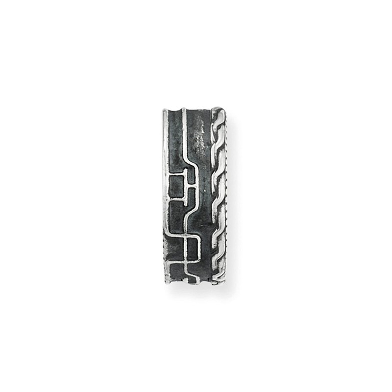 caï Men's Creole Earrings 925 Sterling Silver Vintage Oxidised Approx.