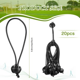 20 Pcs Soccer Bungee Cords - 5.9 Inch Bungee Straps with Balls for Soccer Training & Camping