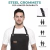 i-Heir Chef Apron, Cotton and Polyester, Adjustable, Professional, Kitchen -