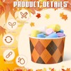 Romooa 48 Pcs 9oz Fall Paper Bowls Plaid Treat Snack
