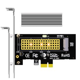 GLOTRENDS PA09-X1-HS M.2 NVMe to PCIe X1 Adapter with M.2 Heatsink for M.2 NVMe SSD, PCIe X1 Installation