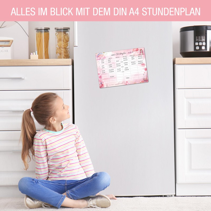 TOBJA Unicorn timetable wipeable - sticks to all smooth surfaces,