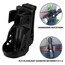 Black Adjustable Holder Torch Mount, Torch Holster, Rotating Torch Holder Holder, Torch Bag on Belt