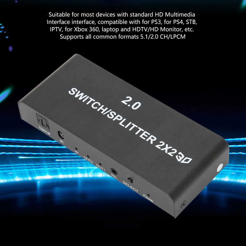 2x2 HD Multimedia Interface Splitter 4K 60Hz 2 In 2