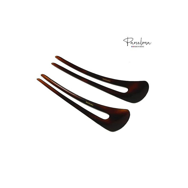 Parcelona French Long Duo Tortoise Shell Marrón Grande 12,1 cm