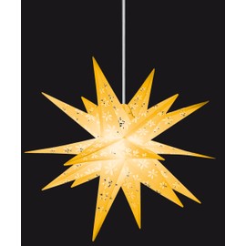 Sterntaler Decorative Star Christmas Star with Snowflake Design 18 Points Yellow 55 cm Outdoor LED Power Plug