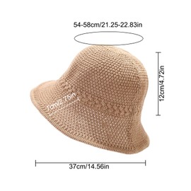 MUNSKT Crochet Bucket Hat for Women,Faux Straw Weaving Sun Packable Mesh Woven Soft Lightweight Beach for Spring Summer Fall (UK, Alpha, One Size, Camel)