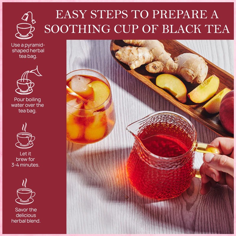 Tealeaf & Co. Peach Ginger Tea Blended with Organic Spices