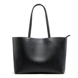 KALIDI Handbag Women's Large Shopper Bag Women's PU Leather Tote Bag Waterproof Handbag with Zip for Work, Travel, Shopping, School, black