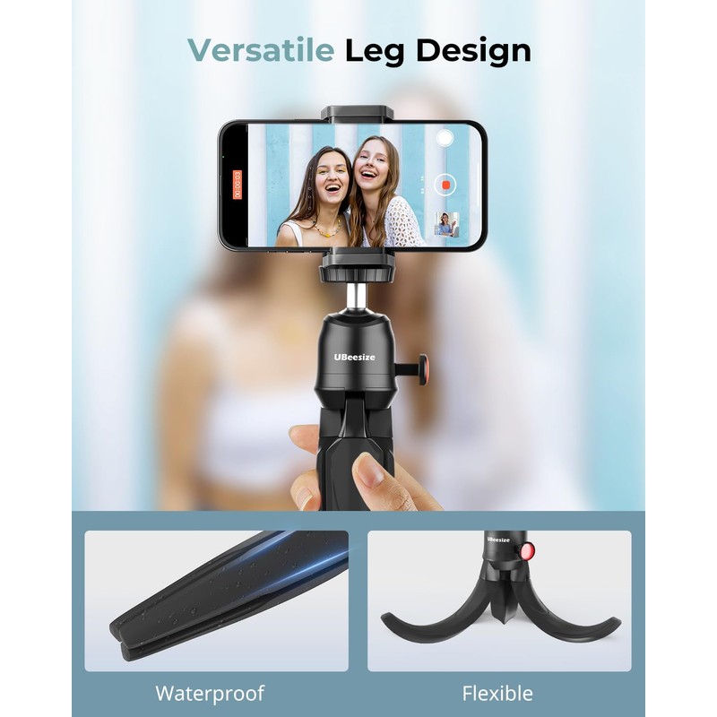 UBeesize Mini Tripod for Action Camera, RS-21 Portable Travel Vlog