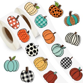 Whaline 1400 Pcs Fall Pumpkin Sticker 16 Design Rustic Pumpkin Decal for Autumn Thanksgiving Farmhouse Decorations, 1.5 in