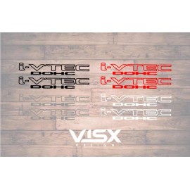 Oracal (2X PAIR)  I-VTEC DOHC 12" Vinyl Decal Vtec Sticker for Honda Civic Si Type R RS - Silver