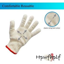 HPWFHPLF Safety Work Gloves, 24 PCS Cotton Working Gloves, Reusable Washable Seamless Knit Glove with Elastic String (24, Universal)