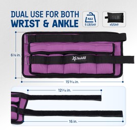 Yes4All Adjustable Wrist & Ankle Weights 3.5/5 LB Pair, Leg Weights for Women & Men, Weighted Arm Bands with Removable Sandbags for Fitness, Pilates, Walking, Strength Training - Versatile Colors