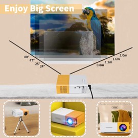 FONCBIEN Mini Projector, 1080P Full HD Portable Small Projector Phone Projector Home Theater Movie Projector Compatible with Phone/Tablet/Laptop/TV Stick