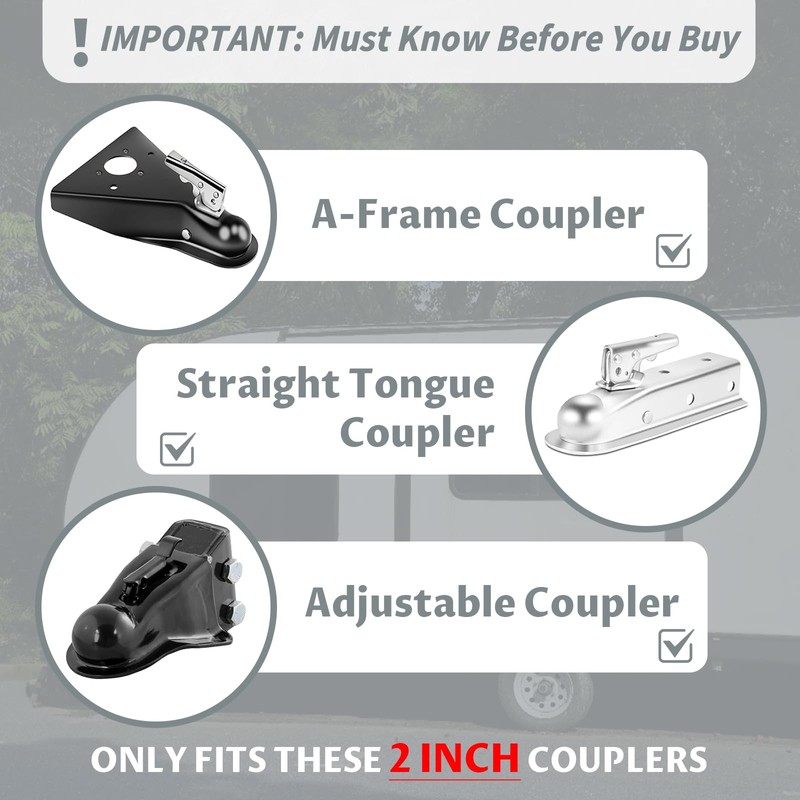 SaphRec Upgraded Trailer Lock, Fits 2 Inch Coupler Heavy Duty