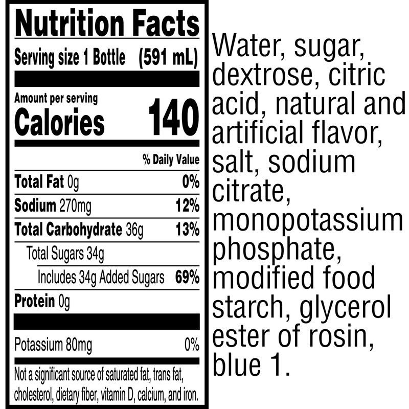 Gatorade Fierce Blue Cherry Thirst Quencher, 20 Fl Oz Bottles,