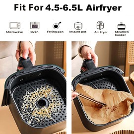 Baking Paper for Hot Air Fryer, Pack of 100 20 cm Airfryer Baking Paper, Waterproof, Oil-proof, Disposable Trays, Air Fryer, Parchment Paper Liner for Hot Air Fryer, Oven