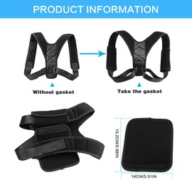 SSKHE Posture Corrector, Back Trainer for Strengthening Muscles, Adjustable Back Support for Back, Shoulder and Neck, with Shoulder Pads, for Women and Men