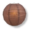 PaperLanternStore.com 20 Inch Brown Round Paper Lantern, Crisscross Ribbing, Hanging
