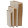 DECOR4SEASON Modern Linen and Wood Decorative Faux Book Boxes Set
