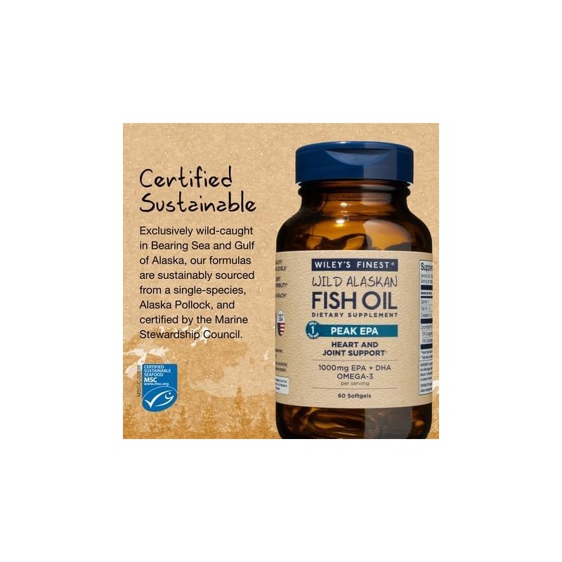 Wileys Finest Peak EPA Fish Oil Capsules - 60 caps