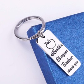Anlive Funny Worlds Okayest Teacher Keychain Teacher Appreciation Gift (Keychain)