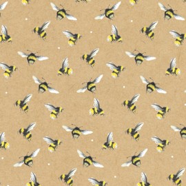 Glick Four Sheets Luxury Tissue Paper, Bees Kraft Sheets (x4), Perfect for Gift Wrapping, Art & Crafts, 750 x 500 mm, Yellow (TPC22)