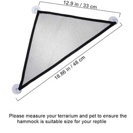 2Pack Bearded Dragon Lizard Hammock, KABASI Triangle Shape with Strong Suction Cup Reptile Breathable Mesh Hammock, Terrariums Habitat Decoration for Large & Small Geckos, Chameleon, Black