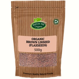 Organic Brown Linseed (Flaxseeds) 500g by Hatton Hill Organic | Nutty, Versatile, and Perfect for Cooking and Baking (500g)