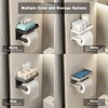 VOLDRA Toilet Paper Holder with Phone Shelf, Self-Adhesive or Screw-in
