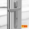 TSS Silver UPVC Door Handle Pair Set, Sprung, 92mm PZ