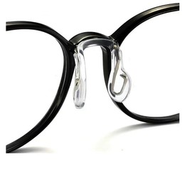 BEHLINE Plug in Eyeglass Nose Pads, Soft Silicone Glasses Bridge Strap/Saddle Bridge Nose Pieces,Rimless/Frameless Eyewear Replacement Nose Guards,1 Piece Anti-slip Clear Eye Pad