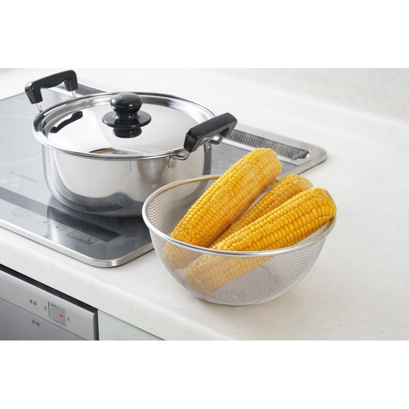 Yoshikawa SJ1383 Just Fit Round Colander (with Ring), 8.7 inches
