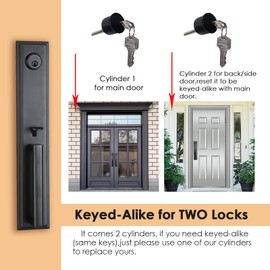 NEWBANG HARDWARE Keyed Door Handleset for Exterior Front Door Aged Bronze Finish with Door Lever Handle (Keyed Entry Handleset) Set,ZSCY-MDHST201110B