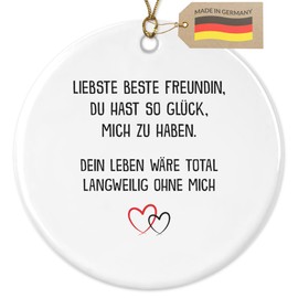 Best Friend Christmas Decoration Tree Pendant Ceramic Round Advent