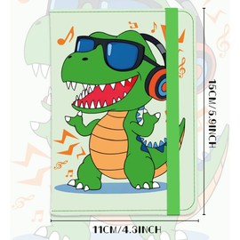Funda para pasaporte RFID con ranuras para tarjetas de crédito, Dinosaurio verde