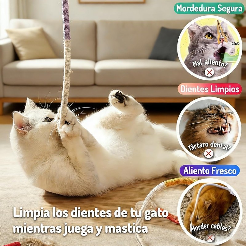 Lumbor37 Cuerdas Masticables para Gatos, 3PCS Juguetes para Masticar Cuerda