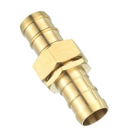sourcing map 1 Pcs Brass Hose Barb Fitting Straight Connector Coupler, 1" ID Brass Fitting Air Hose Fittings with Washer for Connecting Water Fuel Air, Oil Hoses