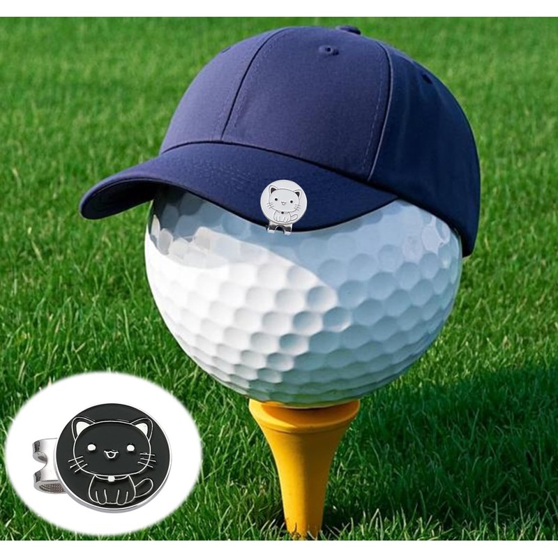 Adhere Golf Marker Base Set Logo Ball Mark Cute Cat