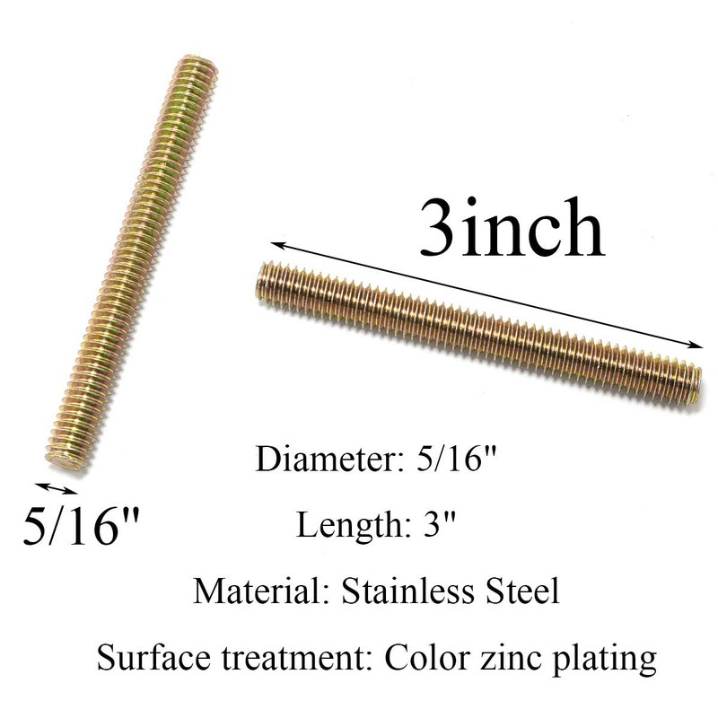 Pro Bamboo Kitchen 8pcs Color Zinc Full Thread Screw 5/16x3